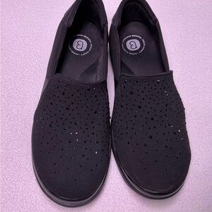 Bzees Poppyseed Black Sparkle Slip-On Flats size 8